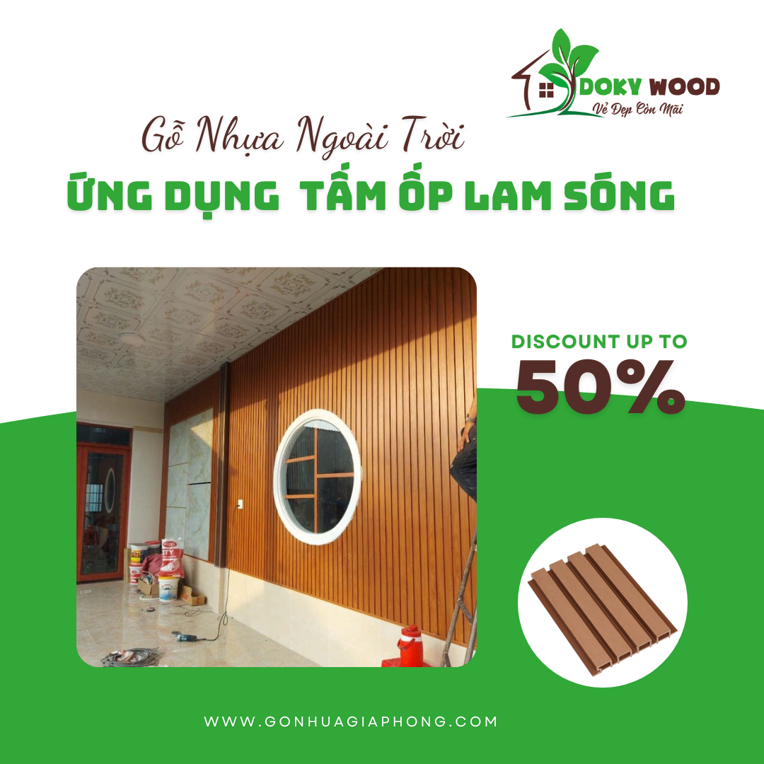 Ứng Dụng Sản Phẩm Tấm Ốp Lam Sóng Ngoài Trời Dokywood Mã 11