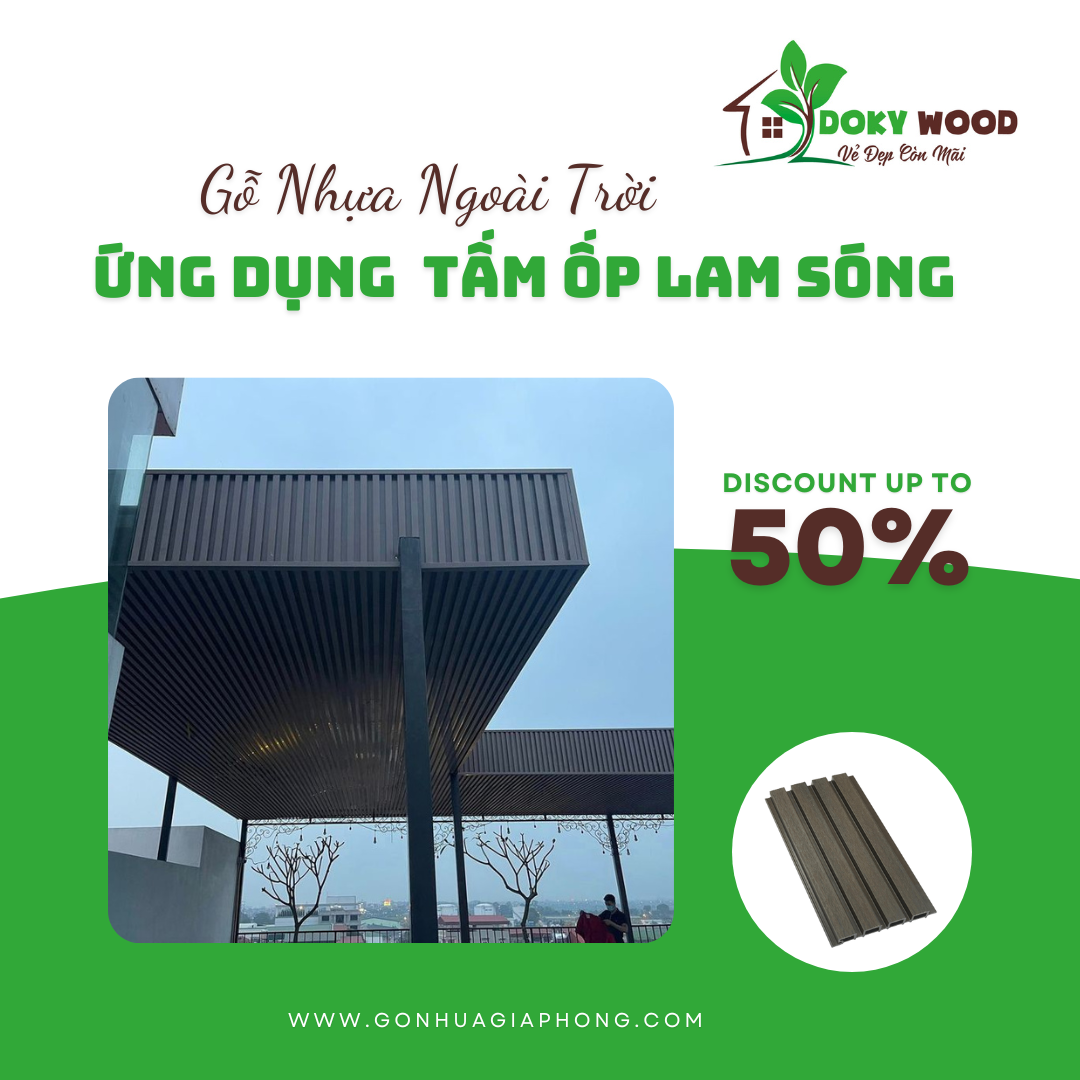 Ứng Dụng Sản Phẩm Tấm Ốp Lam Sóng Ngoài Trời Dokywood Mã 14