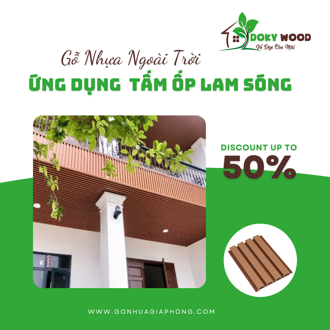 Ứng Dụng Sản Phẩm Tấm Ốp Lam Sóng Ngoài Trời Dokywood Mã 19