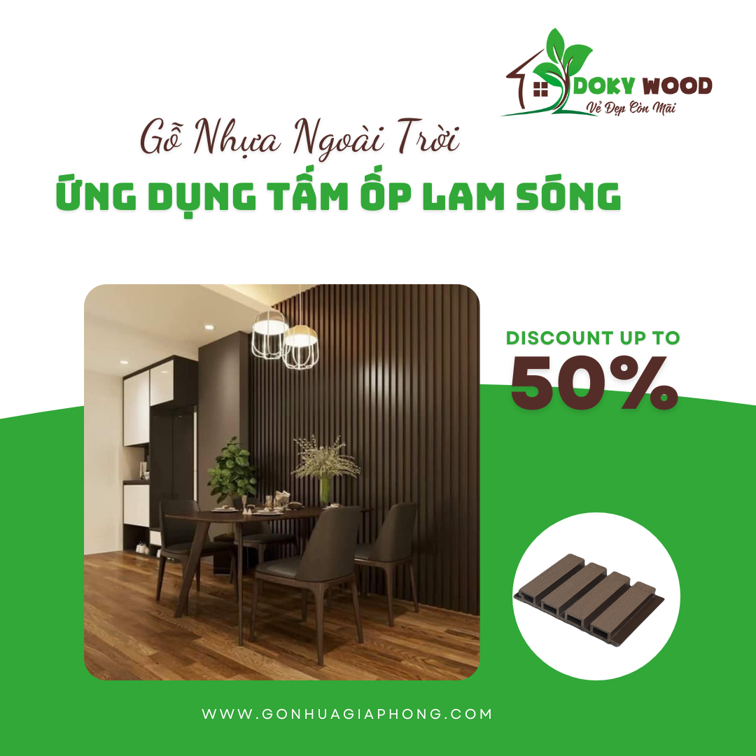 Ứng Dụng Sản Phẩm Tấm Ốp Lam Sóng Ngoài Trời Dokywood Mã 35