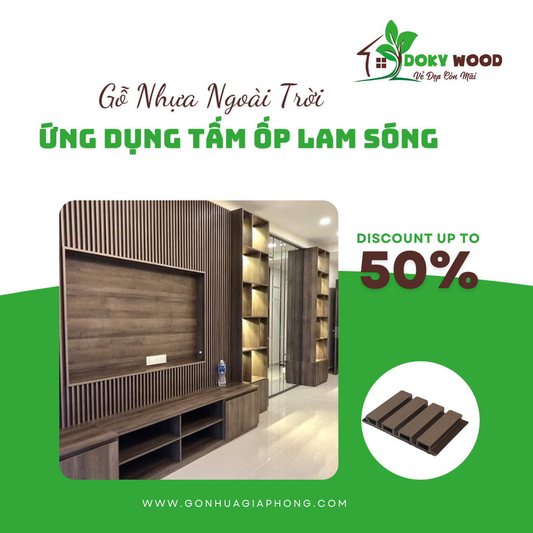 Ứng Dụng Sản Phẩm Tấm Ốp Lam Sóng Ngoài Trời Dokywood Mã 36