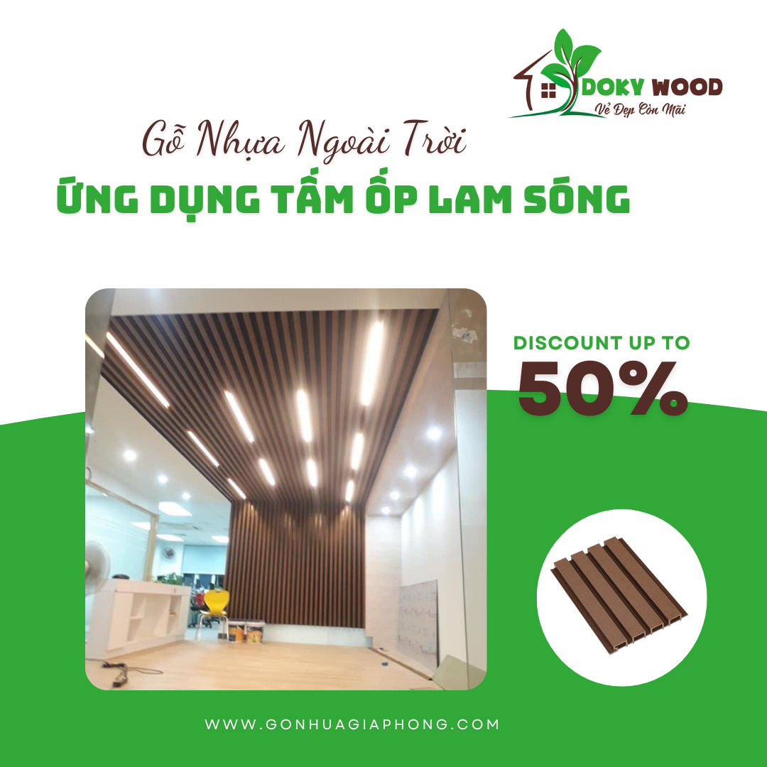 Ứng Dụng Sản Phẩm Tấm Ốp Lam Sóng Ngoài Trời Dokywood Mã 39