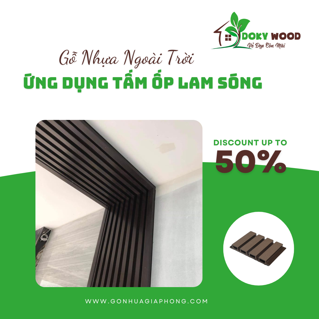 Ứng Dụng Sản Phẩm Tấm Ốp Lam Sóng Ngoài Trời Dokywood Mã 44