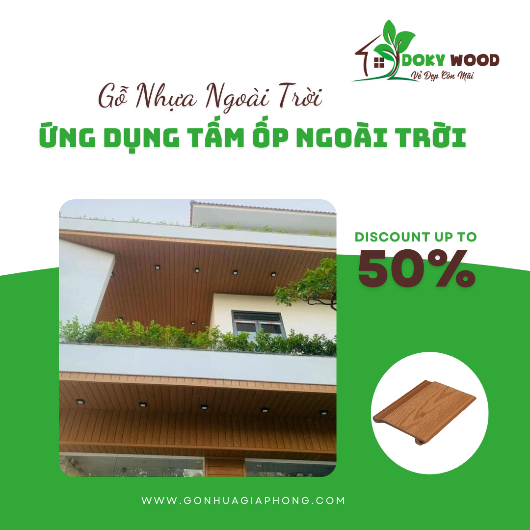 Ứng Dụng Sản Phẩm Tấm Ốp Tường Ngoài Trời Gỗ Nhựa Dokywood Mã 03