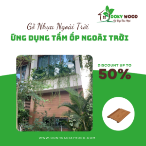 Ứng Dụng Sản Phẩm Tấm Ốp Tường Ngoài Trời Gỗ Nhựa Dokywood Mã 09