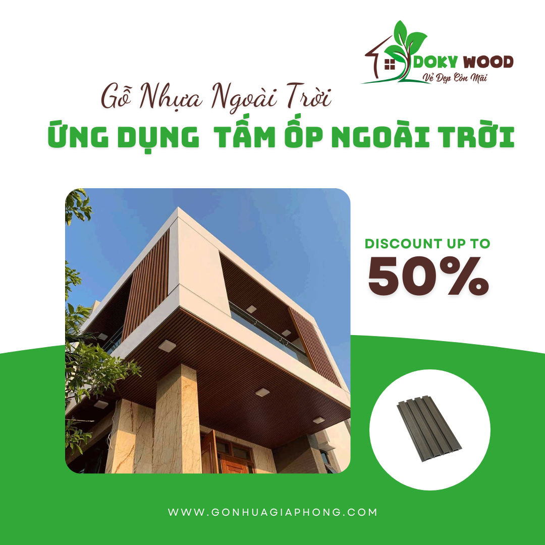 Ứng Dụng Sản Phẩm Tấm Ốp Lam Sóng Ngoài Trời Gỗ Nhựa Dokywood Mã 67