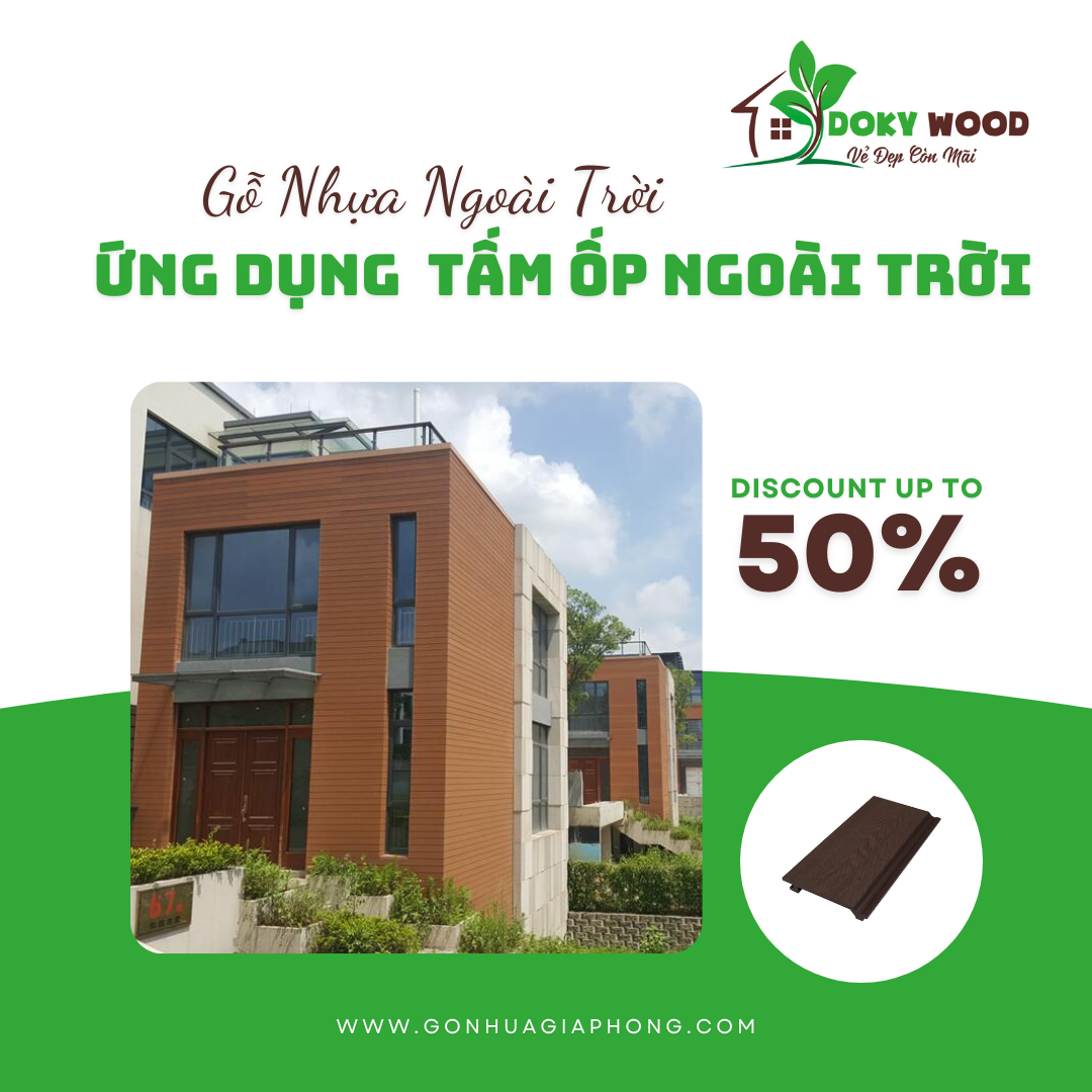 Ứng Dụng Sản Phẩm Tấm Ốp Tường Ngoài Trời Gỗ Nhựa Dokywood Mã 12