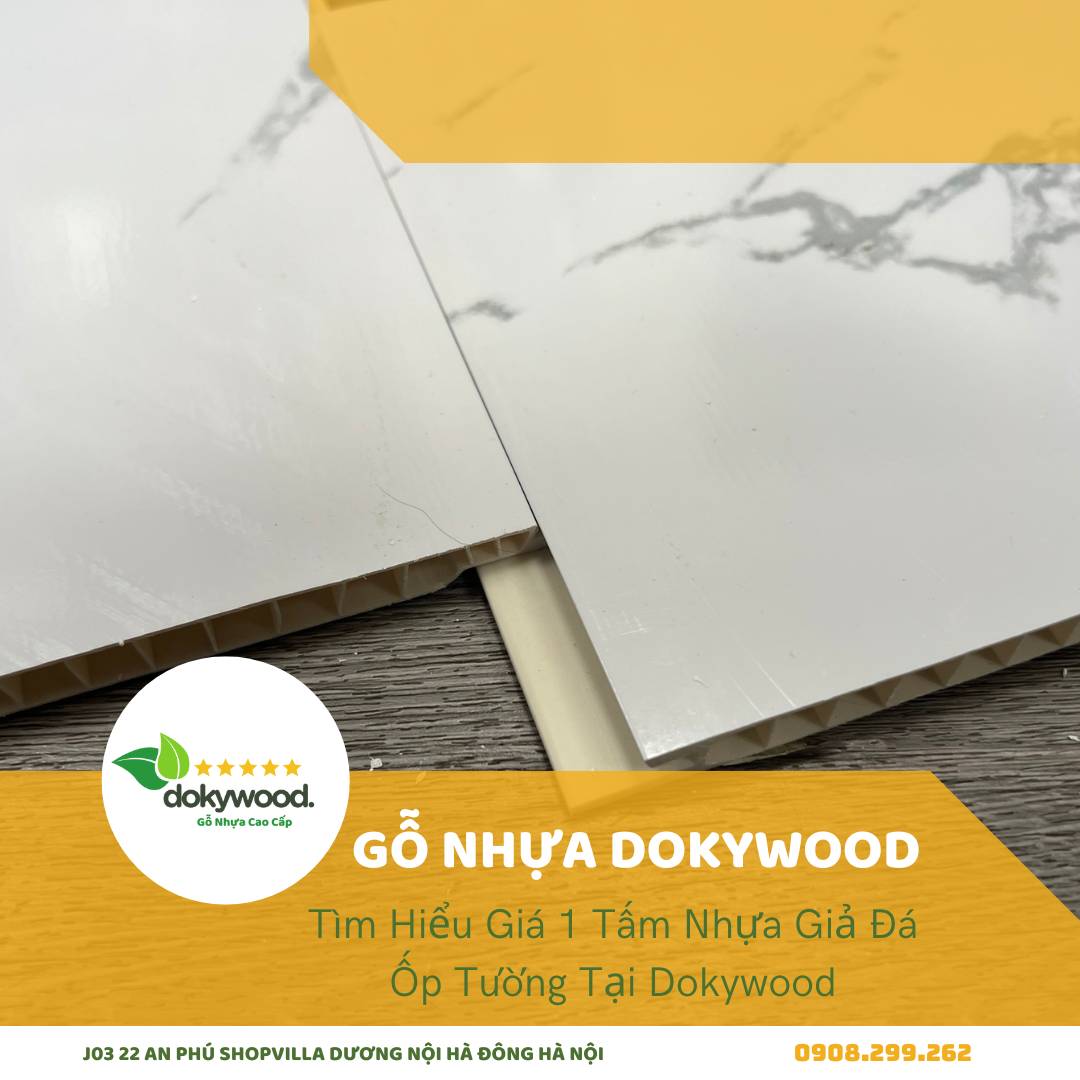 Tấm nhựa ốp tường giả đá trắng