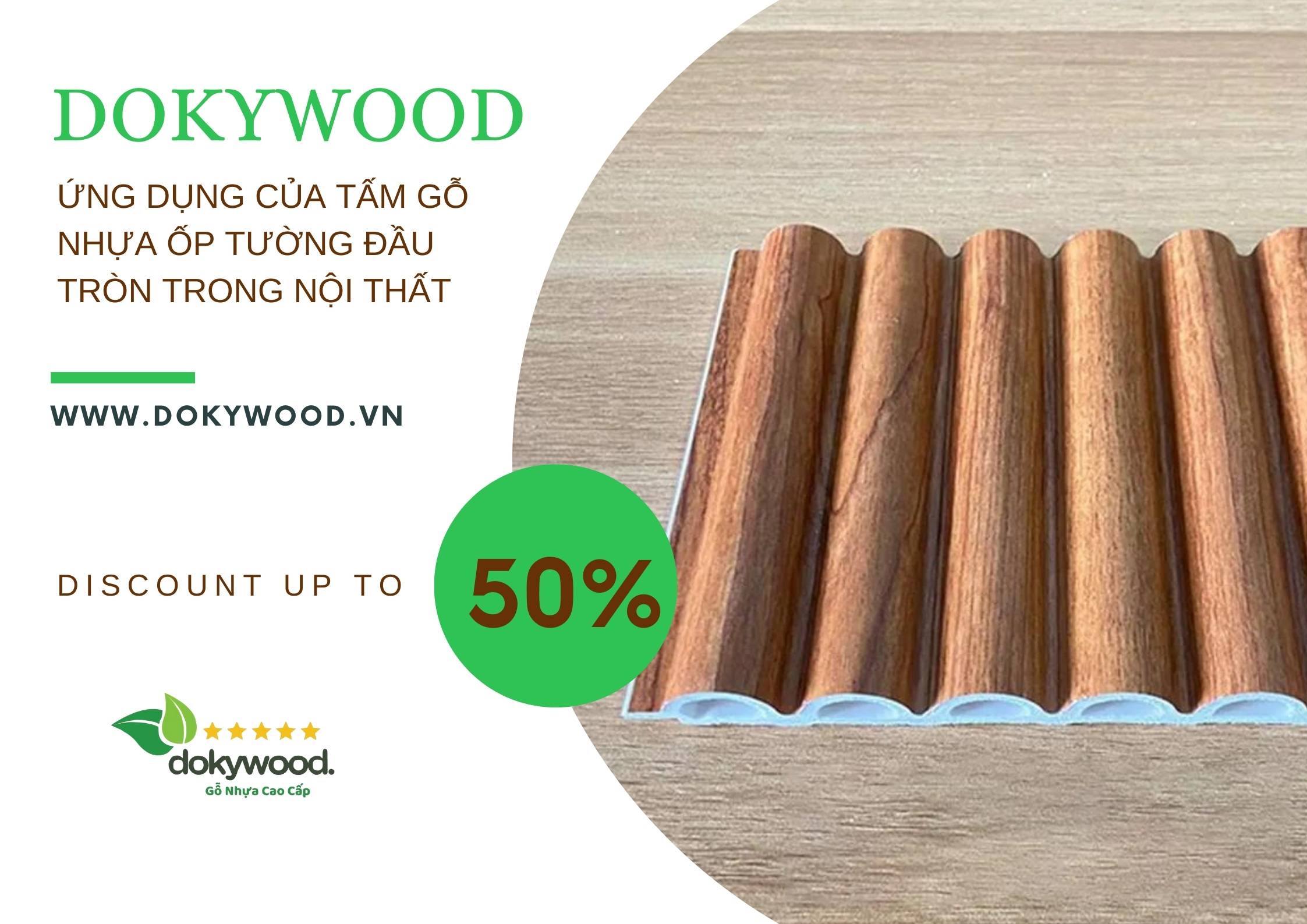 Xu hướng sử dụng tấm gỗ nhựa ốp tường đầu tròn