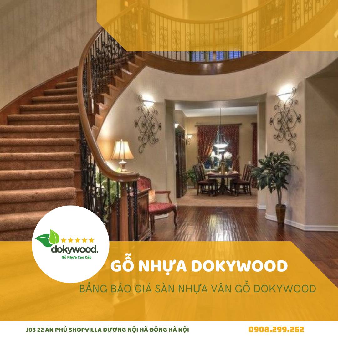 Sàn nhựa vân gỗ Dokywood mẫu 1 với họa tiết vân gỗ tự nhiên, phù hợp cho phòng khách hiện đại.