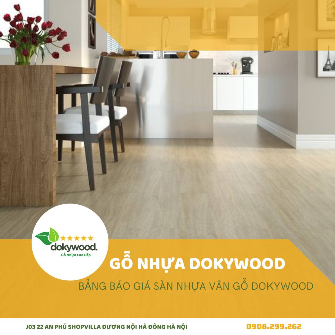 Sàn nhựa vân gỗ trong nội thất tươi sáng, sang trọng