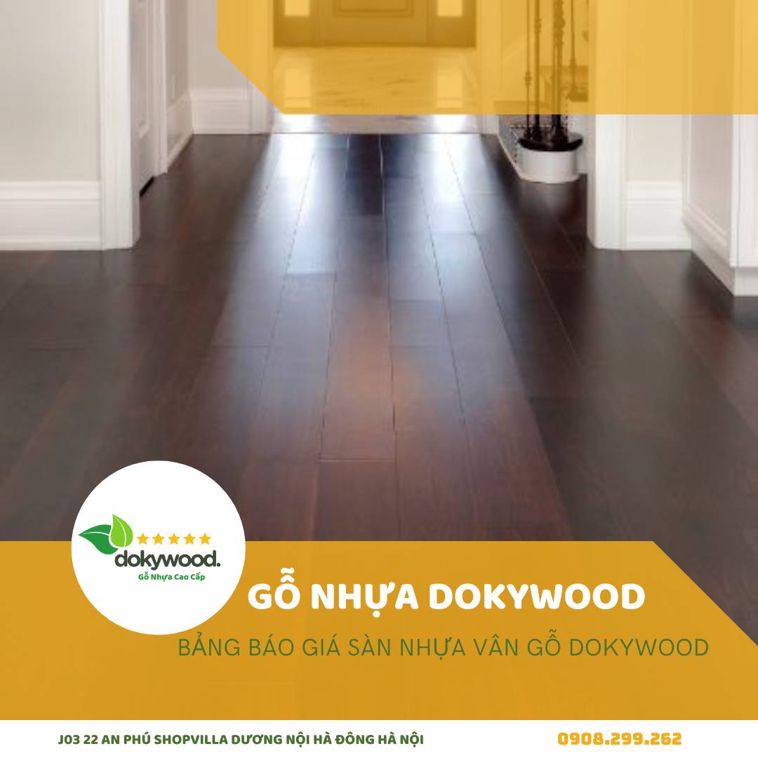 Sàn nhựa vân gỗ Dokywood mẫu 3, thiết kế đơn giản và sang trọng, thích hợp cho văn phòng và cửa hàng.