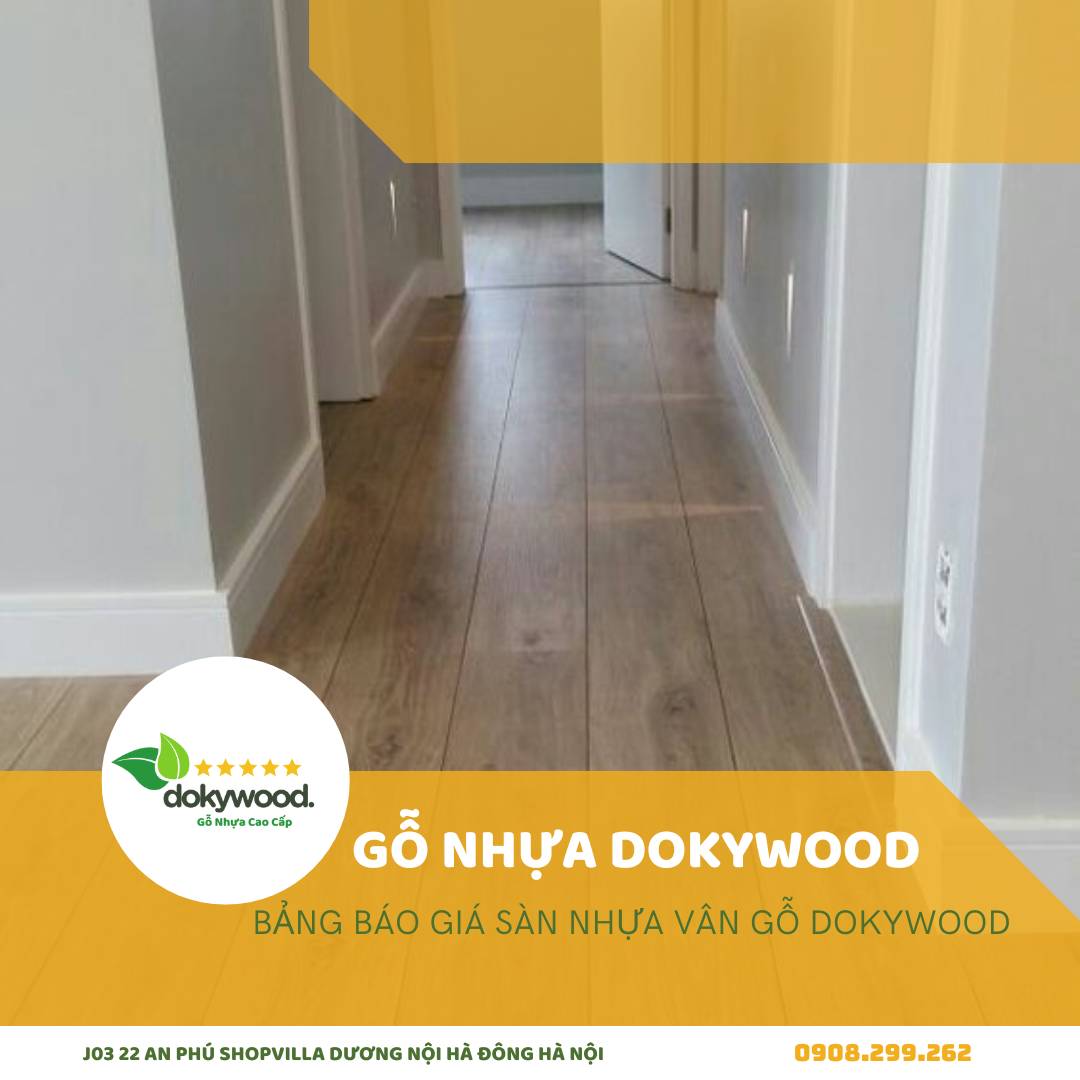 Sàn nhựa hèm khóa màu nâu sáng trong hành lang