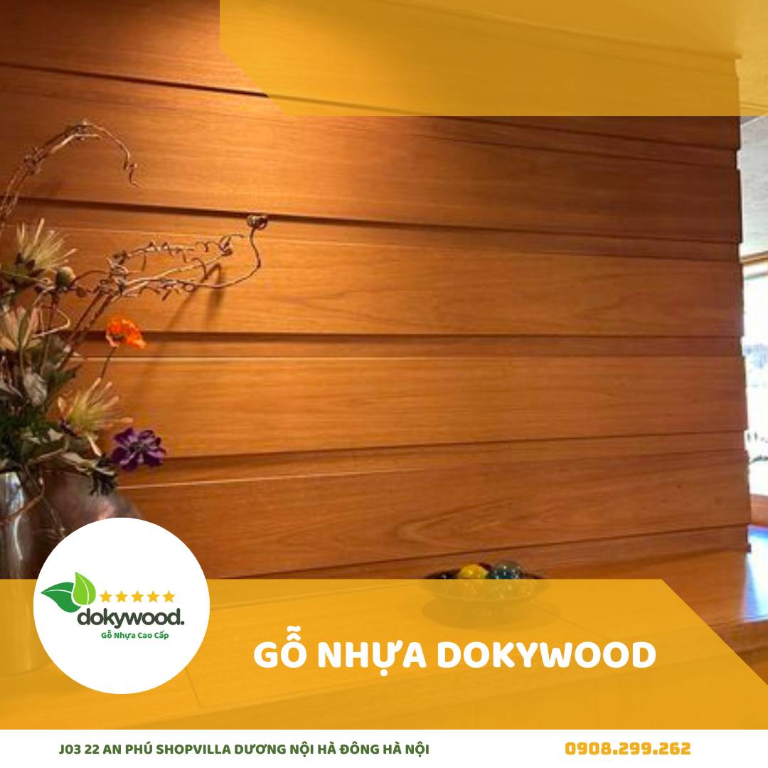 Tấm nhựa ốp tường vân gỗ trong nội thất