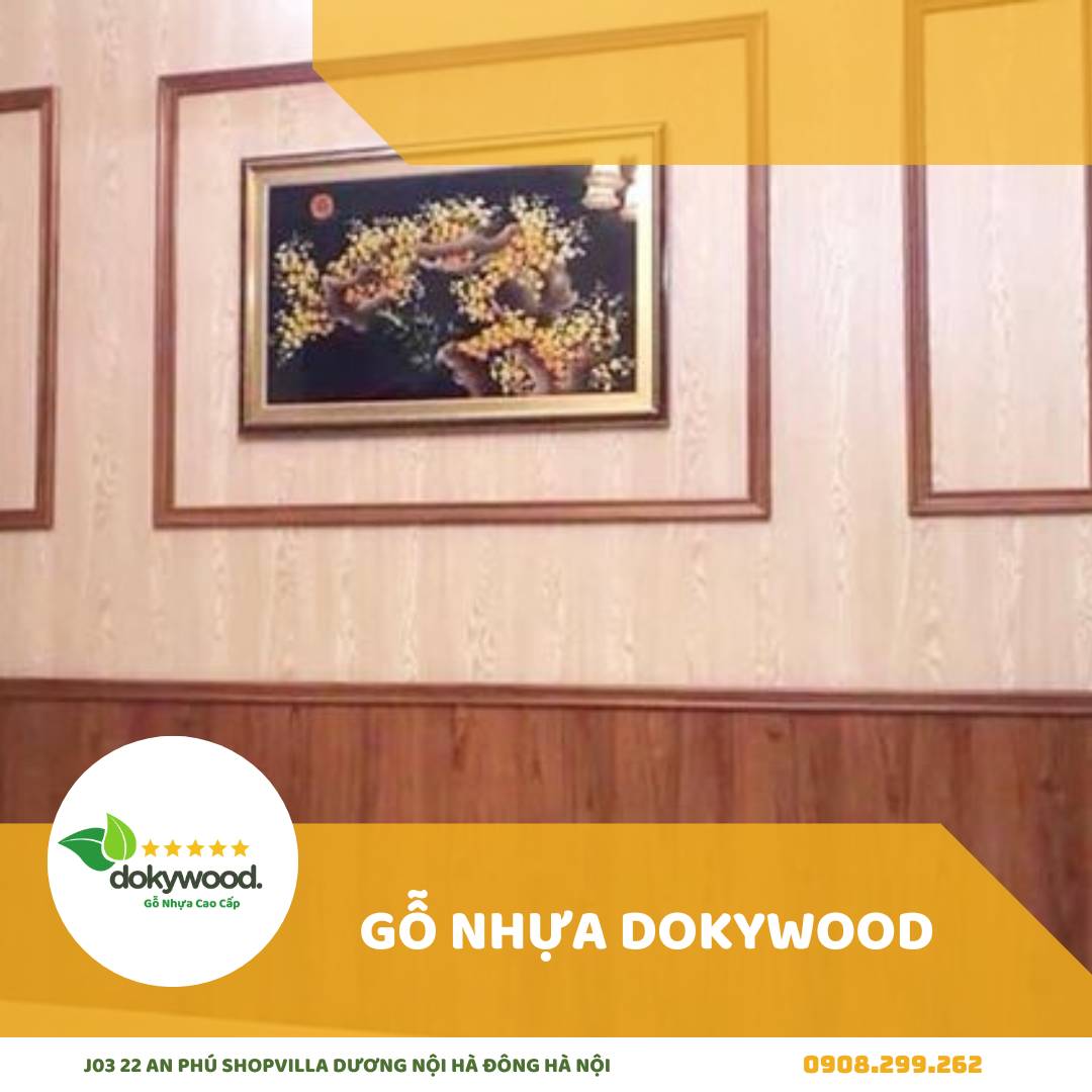 Tấm nhựa ốp tường vân gỗ trong nội thất