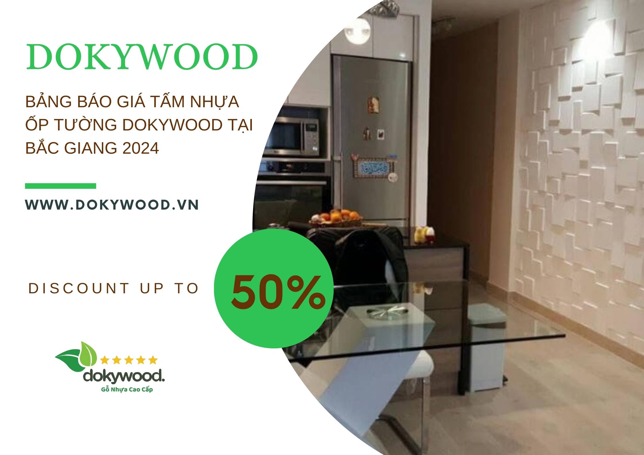 BẢNG BÁO GIÁ TẤM NHỰA ỐP TƯỜNG DOKYWOOD TẠI BẮC GIANG 2024