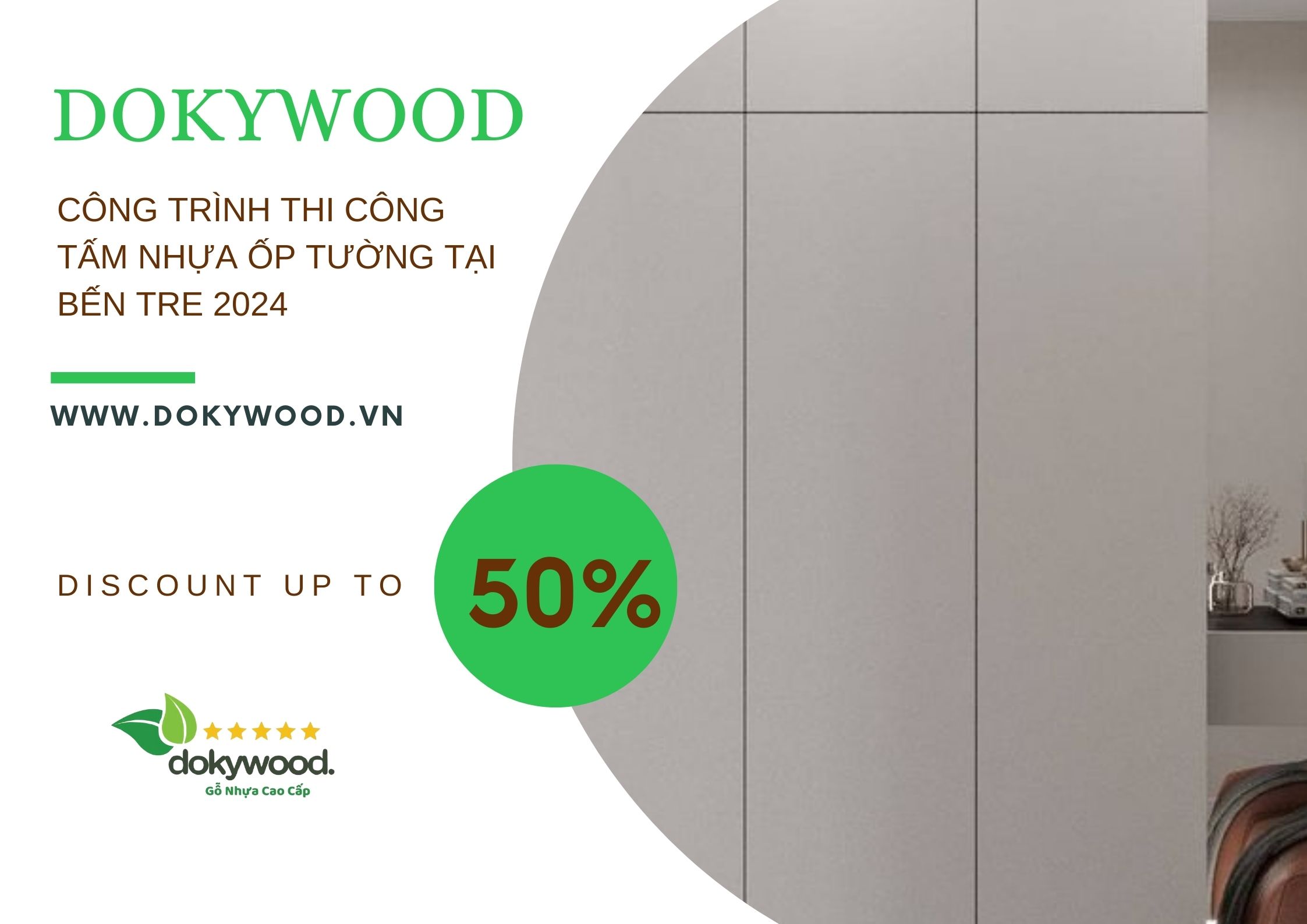 Công trình thi công tấm nhựa ốp tường tại Bến tre 2024