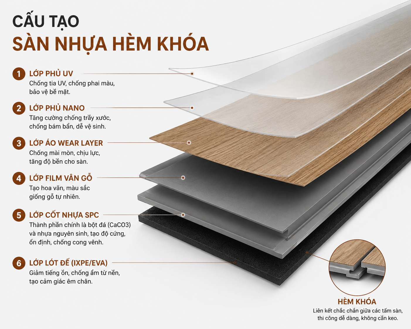 cấu tạo chi tiết của sàn nhựa hèm khóa 